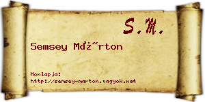 Semsey Márton névjegykártya